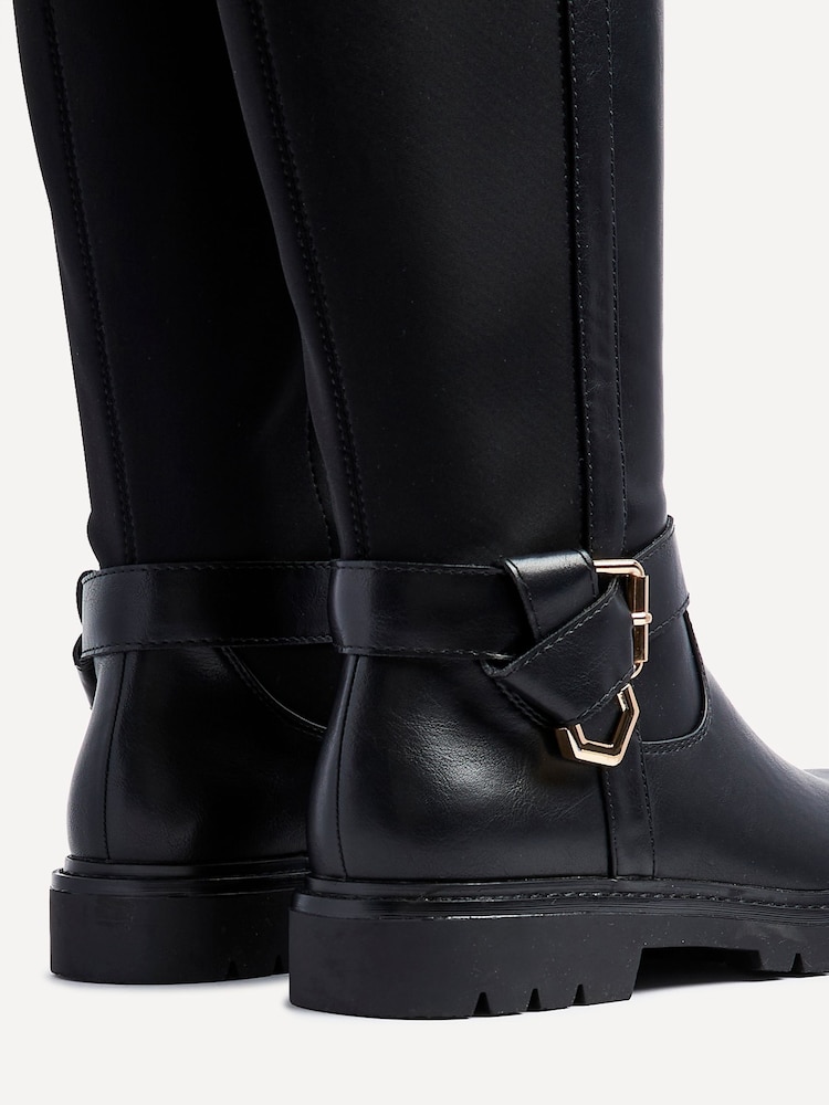 Linzi Black Regent High Leg Boots With Full Stretch Back Panel - Image 5 of 5