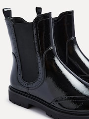 Linzi Black Esme Patent Ankle Boots With Stitched Detail - Image 5 of 6