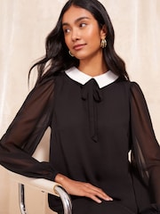 Friends Like These Grey Contrast Collar Tailored Shirt Dress - Image 3 of 4