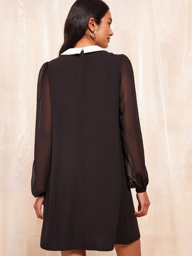 Friends Like These Grey Contrast Collar Tailored Shirt Dress - Image 4 of 4