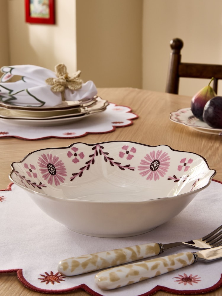 Nina Campbell Set of 4 Pink Primrose Pasta Bowls - Image 2 of 5