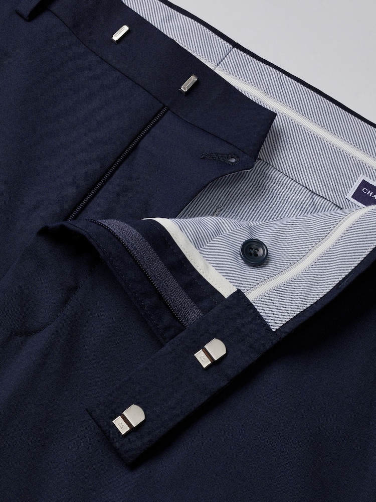 Charles Tyrwhitt Blue Slim Fit Italian Luxury Trousers - Image 4 of 4