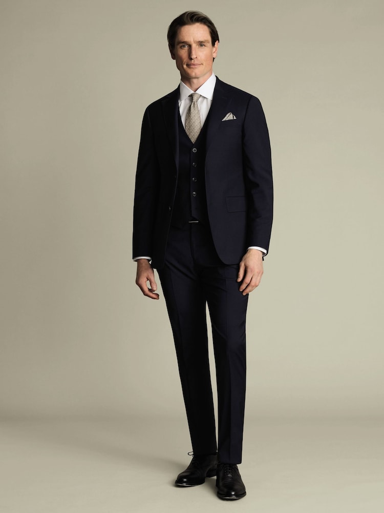 Charles Tyrwhitt Blue Adjustable Fit Italian Luxury Waistcoat - Image 1 of 1