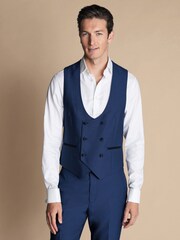 Charles Tyrwhitt Blue Adjustable Fit Dinner Suit Waistcoat - Image 1 of 2
