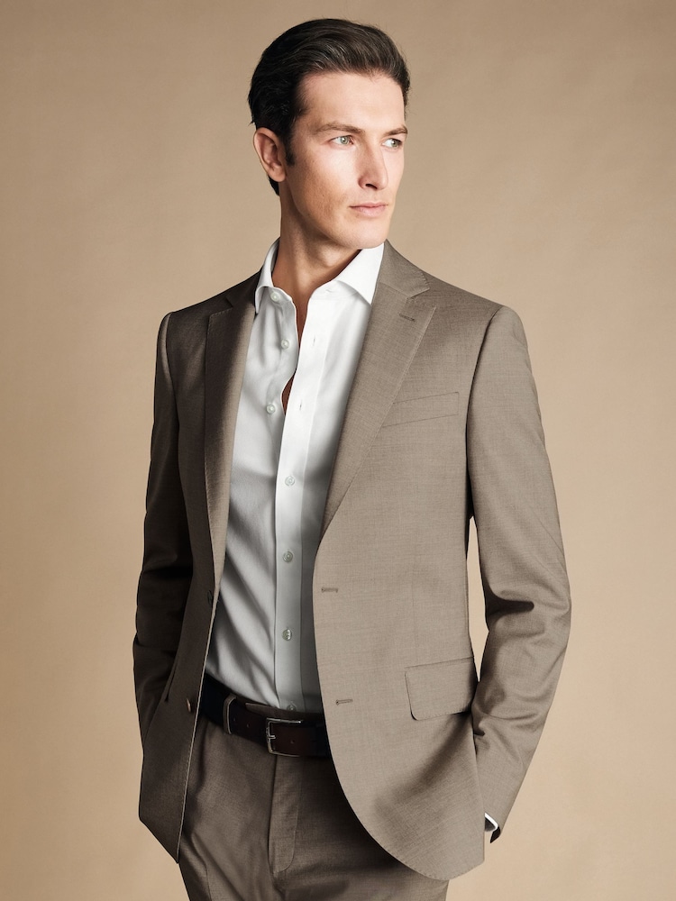 Charles Tyrwhitt Brown Slim Fit Italian Jacket - Image 1 of 5