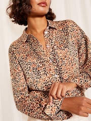 Friends Like These Brown Satin Button Through Shirt - Image 2 of 4