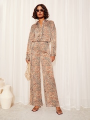 Friends Like These Brown Satin Button Through Shirt - Image 3 of 4