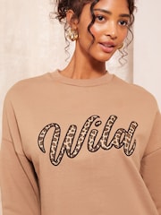 Friends Like These Camel Long Sleeve Crew Neck Sweatshirt - Image 2 of 4