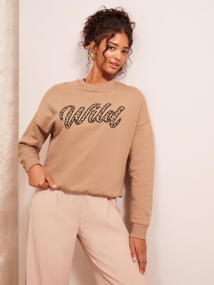 Friends Like These Camel Long Sleeve Crew Neck Sweatshirt - Image 2 of 4