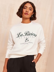 Friends Like These Ivory White Long Sleeve Crew Neck Sweatshirt - Image 1 of 4
