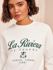 Friends Like These Ivory White Long Sleeve Crew Neck Sweatshirt - Image 3 of 4