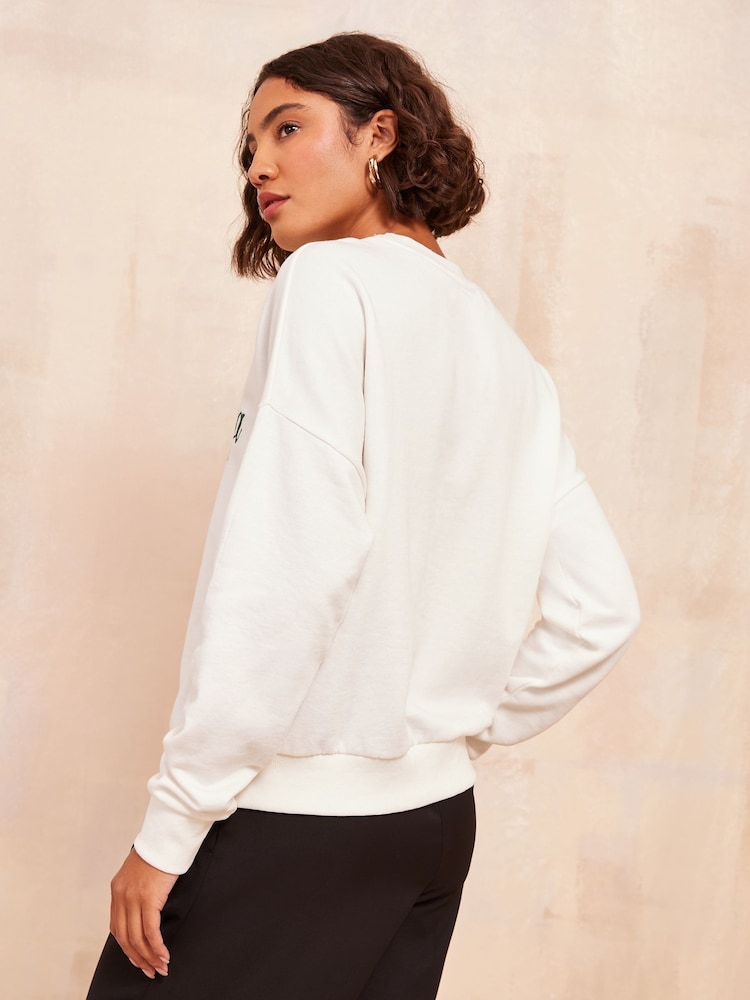 Friends Like These Ivory White Long Sleeve Crew Neck Sweatshirt - Image 4 of 4