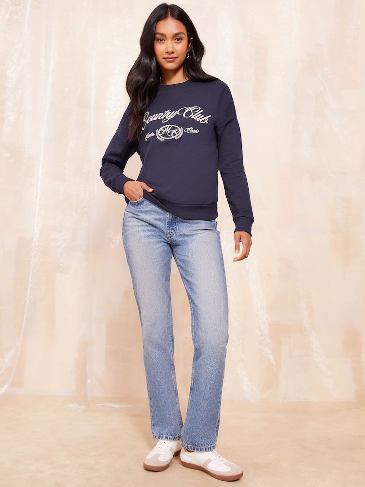 Friends Like These Blue Long Sleeve Crew Neck Sweatshirt - Image 2 of 4