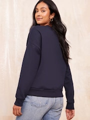 Friends Like These Blue Long Sleeve Crew Neck Sweatshirt - Image 4 of 4