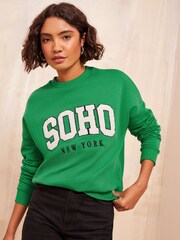 Friends Like These Green Long Sleeve Crew Neck Sweatshirt - Image 1 of 4