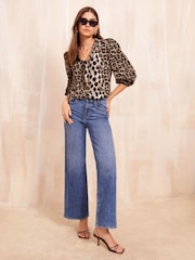 Friends Like These Brown Bow Front Blouse With Puff Sleeve - Image 2 of 4