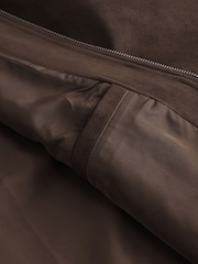 Brown Faux Suede Harrington Jacket - Image 10 of 10