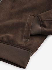 Brown Faux Suede Harrington Jacket - Image 9 of 10