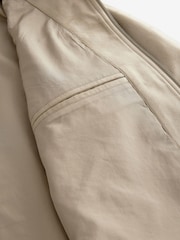 Neutral Faux Suede Zip Through Collared Shacket - Image 11 of 12