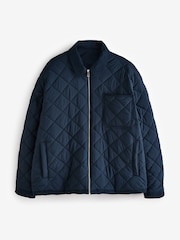 Navy Blue Reversible Diamond Quilted Jacket - Image 2 of 16