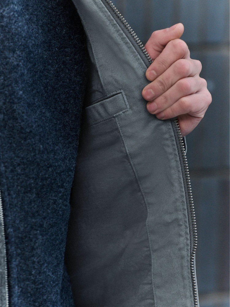 Blue Canvas Worker Jacket with Corduroy Collar - Image 5 of 11
