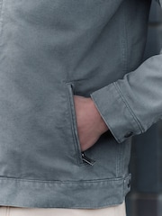 Blue Canvas Worker Jacket with Corduroy Collar - Image 6 of 11