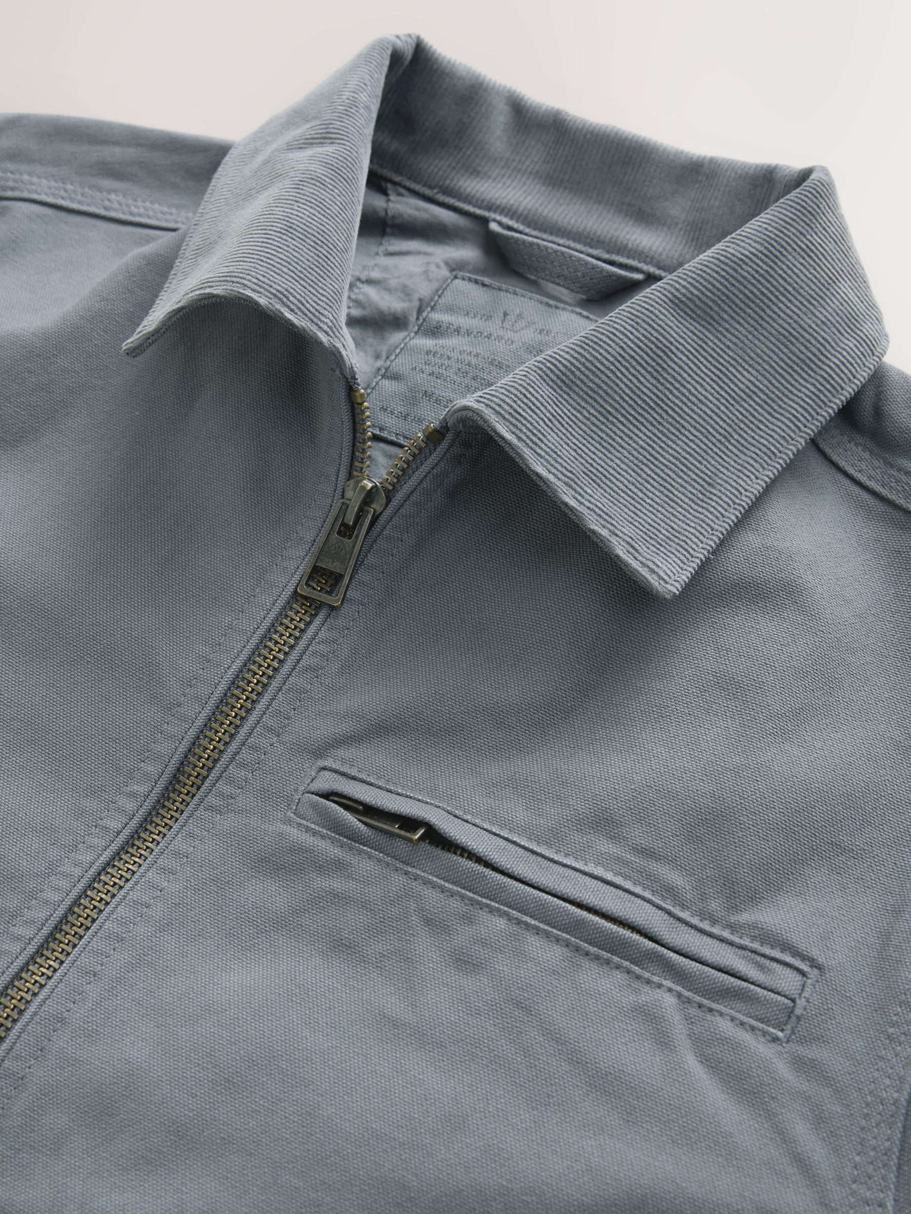 Buy Blue Canvas Worker Jacket with Corduroy Collar from Next USA