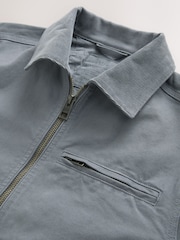 Blue Canvas Worker Jacket with Corduroy Collar - Image 9 of 11