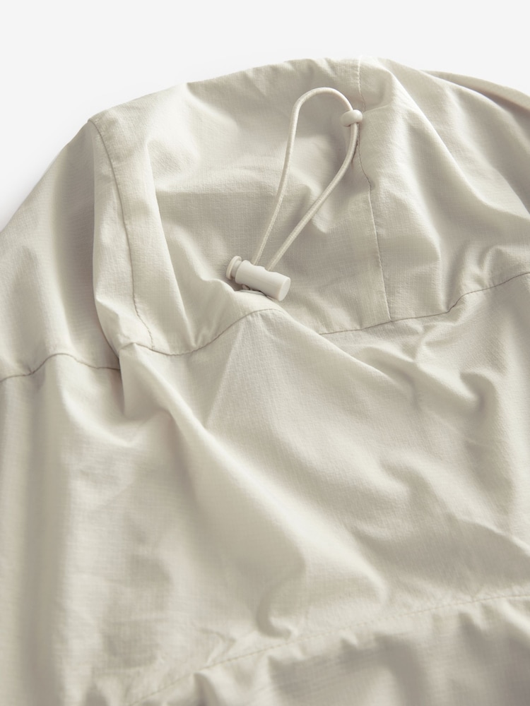 White Shower Resistant Lightweight Hooded Anorak Jacket - Image 16 of 16