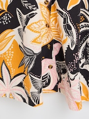 Oliver Bonas Pink/Orange Tropical Print Mini Shirt Dress With Linen - Image 8 of 8