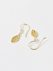 Oliver Bonas Gold Plated Deryn Filigree Pearl Drop Earrings - Image 3 of 6