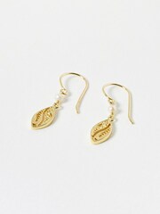Oliver Bonas Gold Plated Deryn Filigree Pearl Drop Earrings - Image 5 of 6