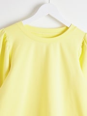 Oliver Bonas Yellow Puff Sleeve Pleated Sweatshirt - Image 3 of 5