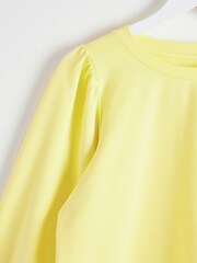 Oliver Bonas Yellow Puff Sleeve Pleated Sweatshirt - Image 4 of 5