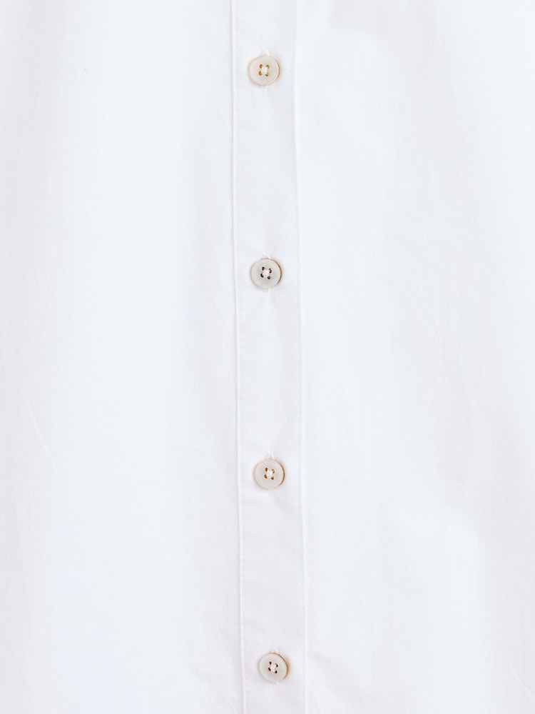Oliver Bonas White Embroidered Sleeve 100% Cotton Shirt - Image 8 of 8