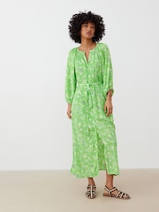 Oliver Bonas Green Paisley Floral Midi Dress - Image 1 of 8