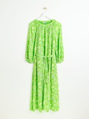 Oliver Bonas Green Paisley Floral Midi Dress - Image 3 of 8