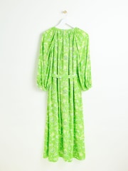 Oliver Bonas Green Paisley Floral Midi Dress - Image 4 of 8