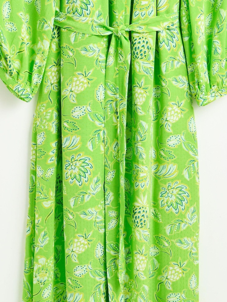 Oliver Bonas Green Paisley Floral Midi Dress - Image 8 of 8