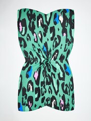 Oliver Bonas Green Oversized Abstract Animal Lightweight Scarf - Image 2 of 4