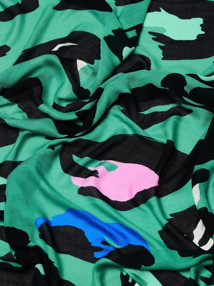 Oliver Bonas Green Oversized Abstract Animal Lightweight Scarf - Image 4 of 4