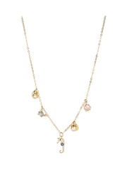 Oliver Bonas Gold Tone Marina Seahorse And Shell Charm Chain Necklace - Image 1 of 5
