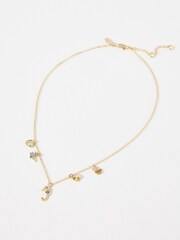 Oliver Bonas Gold Tone Marina Seahorse And Shell Charm Chain Necklace - Image 4 of 5