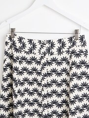 Oliver Bonas White Sun Print Midi Skirt With Linen - Image 3 of 6