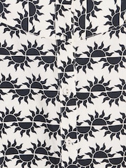 Oliver Bonas White Sun Print Midi Skirt With Linen - Image 5 of 6