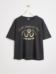 Oliver Bonas Grey Gold Mermaid Graphic T-Shirt - Image 3 of 8