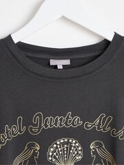 Oliver Bonas Grey Gold Mermaid Graphic T-Shirt - Image 6 of 8