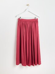 Oliver Bonas Rose Pink Pleated Midi Skirt - Image 4 of 8
