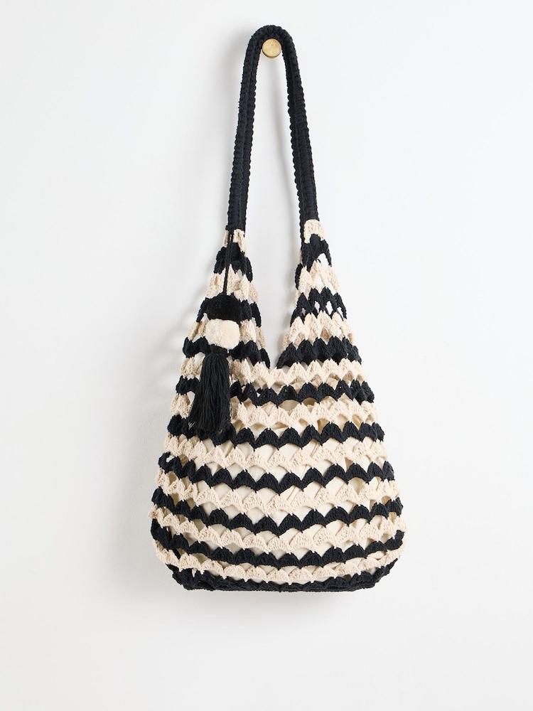 Oliver Bonas Crochet Scallop Tote Bag - Imagen 2 de 8 Oliver Bonas Crochet Scallop Tote Bag - Imagen 2 de 8
