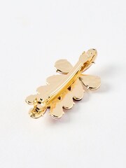 Oliver Bonas Pink/Purple Stones Floral Barrette Evie Hair Clip - Image 2 of 4